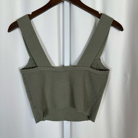 Intimately Free People Stretch Knit‎ Cami Tank Rose Bow Green M Boho Festival - Picture 4 of 9